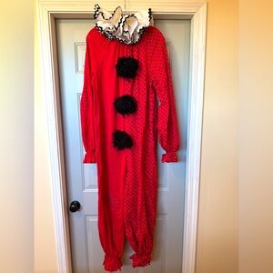 Hand-Sewn Vintage Clown Costume with Horn and Ears – Light Cotton Fabric